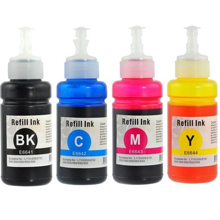 4 Pack Epson T664 High-Yield Compatible Ink Bottles